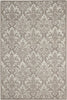 Nourison Damask DAS02 Ivory/Grey Area Rug 5' X 7'