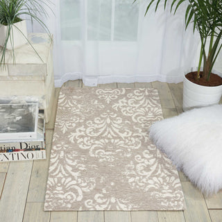 Nourison Damask DAS03 Ivory/Grey Area Rug Room Image