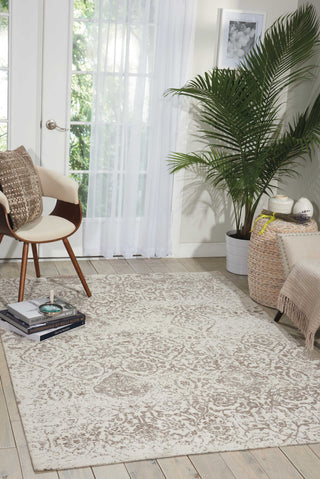 Nourison Damask DAS06 Ivory Area Rug Room Image