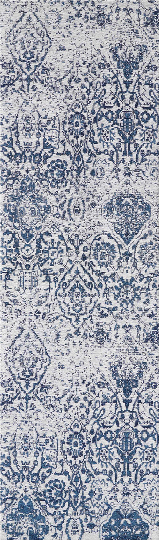 Nourison Damask DAS06 Ivory/Navy Area Rug 2'3'' X 7'6'' Runner