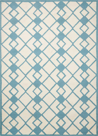 Nourison Decor DER03 Ivory Blue Area Rug 5' X 7'