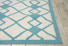 Nourison Decor DER03 Ivory Blue Area Rug Detail Image
