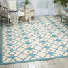 Nourison Decor DER03 Ivory Blue Area Rug Room Image Feature