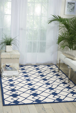 Nourison Decor DER03 Ivory Navy Area Rug Room Image Feature