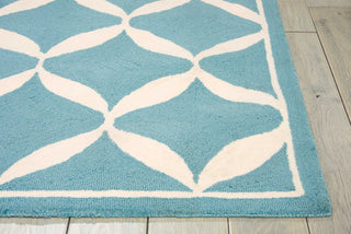 Nourison Decor DER06 Aqua White Area Rug Detail Image