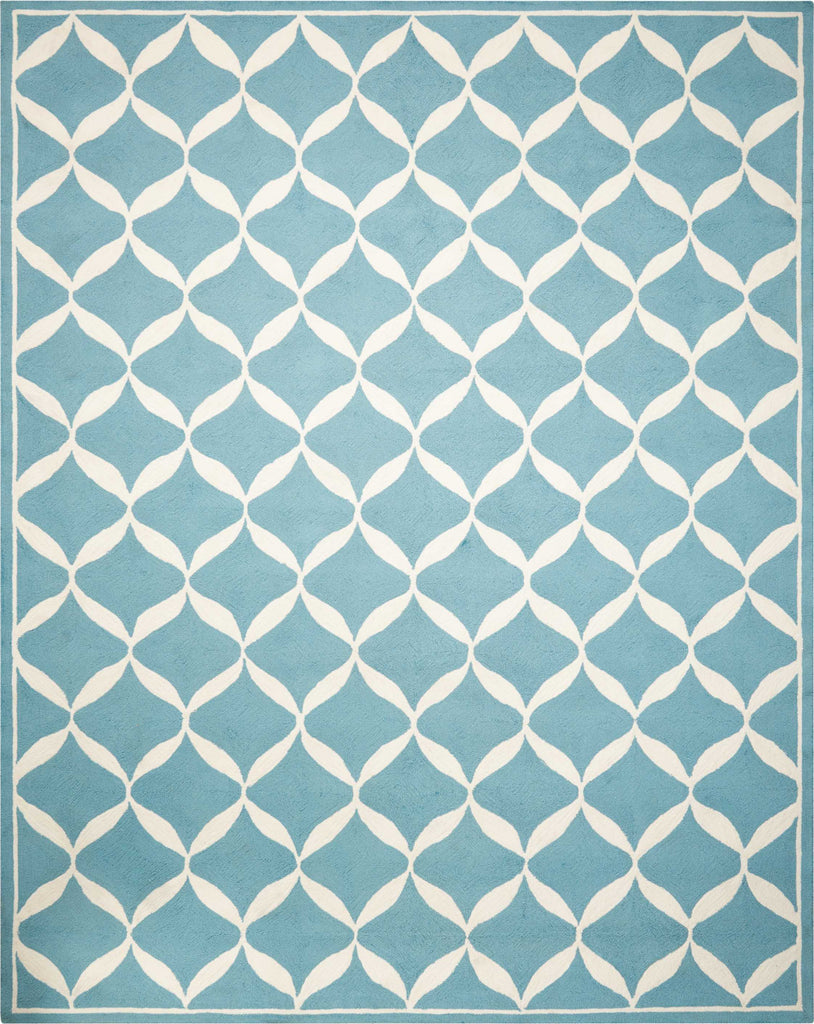 Nourison Decor DER06 Aqua White Area Rug