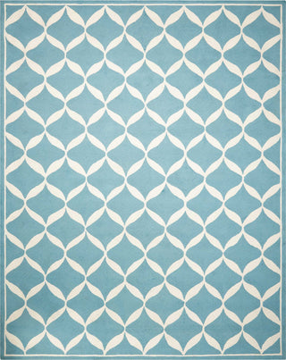 Nourison Decor DER06 Aqua White Area Rug 8' X 10'