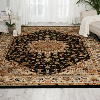 Nourison Delano DEL04 Black Area Rug Room Image Feature