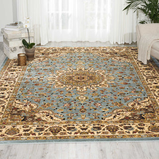 Nourison Delano DEL04 Blue Area Rug Room Image Feature