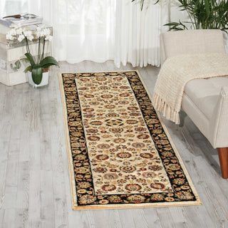 Nourison Delano DEL01 Ivory/Black Area Rug Room Image