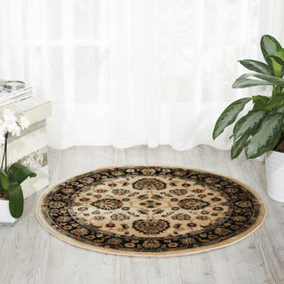 Nourison Delano DEL01 Ivory/Black Area Rug Room Image