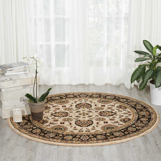 Nourison Delano DEL01 Ivory/Black Area Rug Room Image