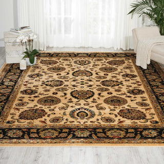 Nourison Delano DEL01 Ivory/Black Area Rug Room Image