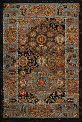 Nourison Delano DEL03 Black/Blue Area Rug 2' X 3'