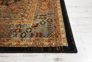 Nourison Delano DEL03 Black/Blue Area Rug Detail Image