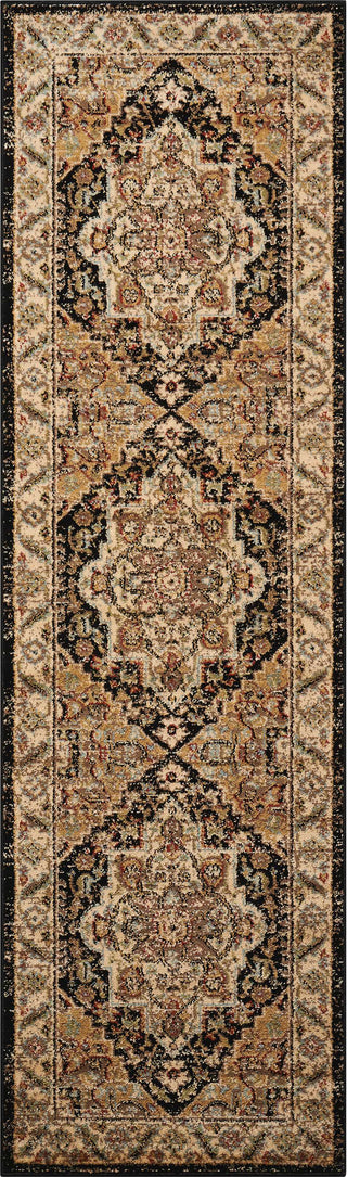 Nourison Delano DEL05 Black Area Rug 2'2'' X 7'6'' Runner