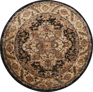 Nourison Delano DEL05 Black Area Rug 3'4'' X 3'4'' Round