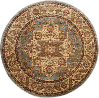 Nourison Delano DEL05 Blue Area Rug 5'3'' X 5'3'' Round