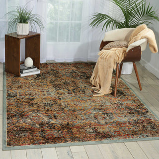 Nourison Delano DEL06 Blue Area Rug Room Image Feature