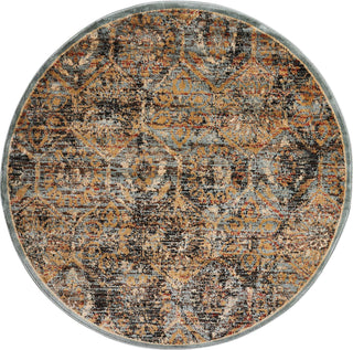 Nourison Delano DEL06 Blue Area Rug 5'3'' X 5'3'' Round