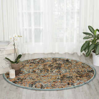 Nourison Delano DEL06 Blue Area Rug Room Image