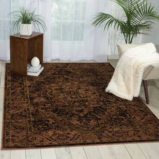 Nourison Delano DEL07 Espresso Area Rug Room Image Feature