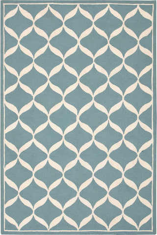 Nourison Decor DER06 Aqua White Area Rug Main Image