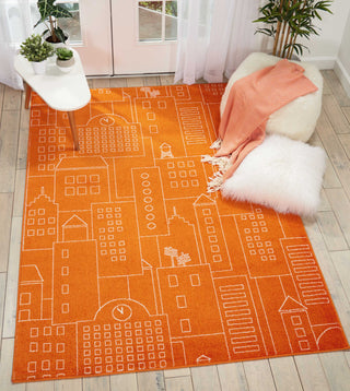 Nourison Dws02 Miles DS202 Orange Area Rug Room Image Feature