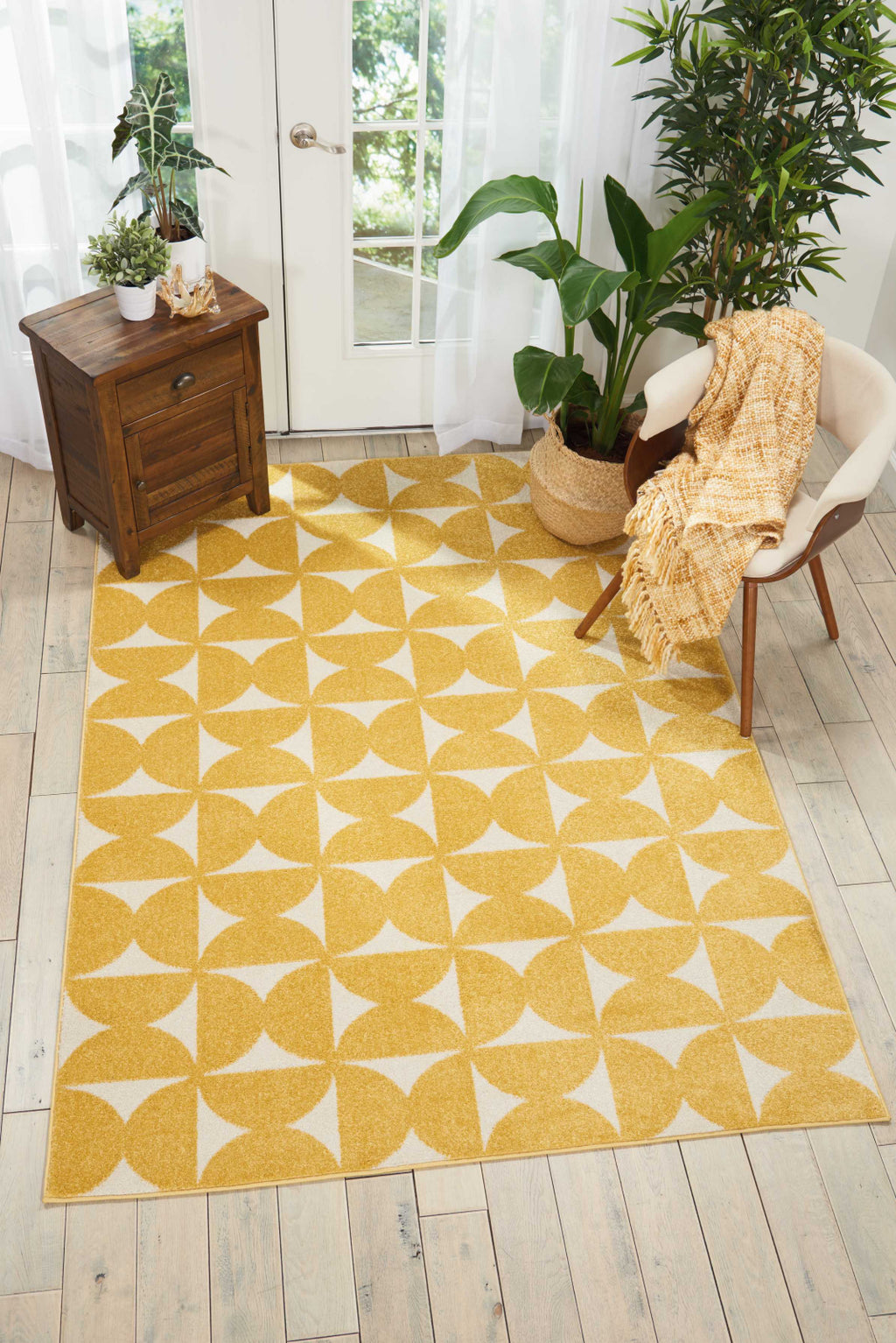 Nourison Dws03 Harper DS301 Yellow Area Rug Room Image Feature