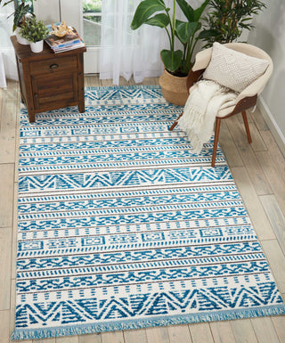 Nourison Dws05 Kamala DS503 Ivory Blue Area Rug Room Image Feature