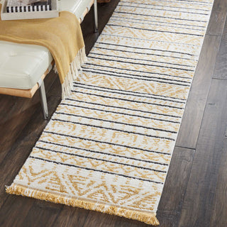 Nourison Dws05 Kamala DS503 Yellow Area Rug Room Image Feature