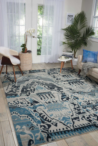 Nourison Dune DUN01 Indigo Area Rug Room Image Feature