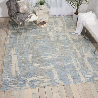 Nourison Ellora ELL01 Blue Area Rug Room Image Feature