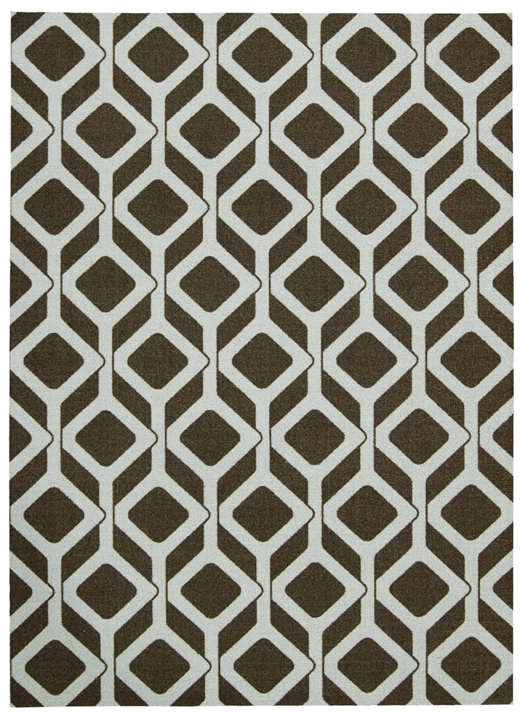 Nourison Enhance EN003 Chocolate Blue Area Rug main image