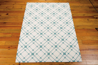 Nourison Enhance EN005 Ivory Turquoise Area Rug Main Image Feature