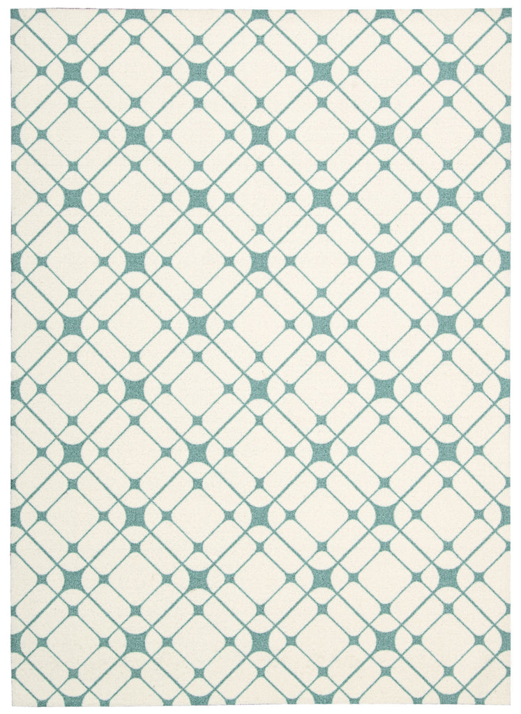 Nourison Enhance EN005 Ivory Turquoise Area Rug main image
