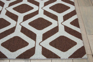 Nourison Enhance EN003 Chocolate Blue Area Rug Detail Image