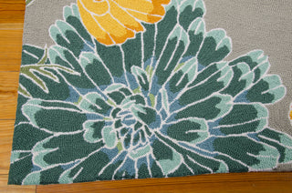 Nourison Fantasy FA26 Grey Area Rug 5' X 8' Corner Shot