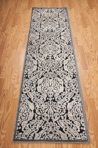 Nourison Graphic Illusions GIL09 Black Area Rug 3' X 8' Floor Shot