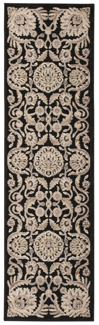 Nourison Graphic Illusions GIL17 Black Area Rug 3' X 8'