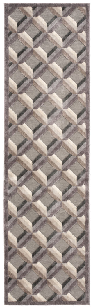 Nourison Graphic Illusions GIL22 Stone Area Rug 3' X 8'