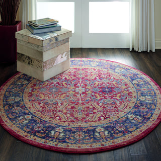 Nourison Global Vintage GLB02 Red Area Rug 4' Rnd