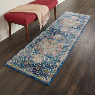 Nourison Global Vintage GLB03 Blue Area Rug 2' X 6'