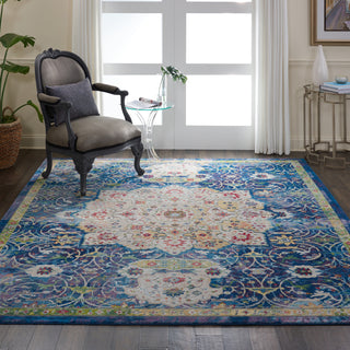 Nourison Global Vintage GLB03 Blue Area Rug 9' X 12' Feature