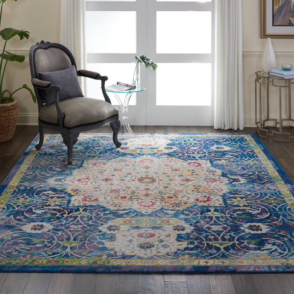 Nourison Global Vintage Glb03 Blue Area Rug – Incredible Rugs And Decor