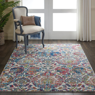 Nourison Global Vintage GLB06 Ivory/Blue Area Rug Room Image Feature