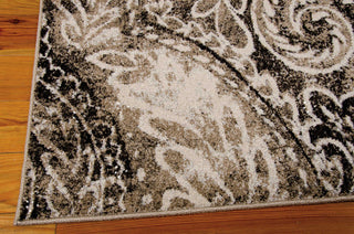 Nourison Glistening Nights MA501 Light Grey Area Rug by Michael Amini 6' X 8' Corner Shot