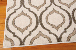 Nourison Glistening Nights MA508 Beige Area Rug by Michael Amini 6' X 8' Corner Shot