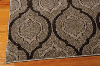 Nourison Glistening Nights MA508 Grey Area Rug by Michael Amini 6' X 8' Corner Shot