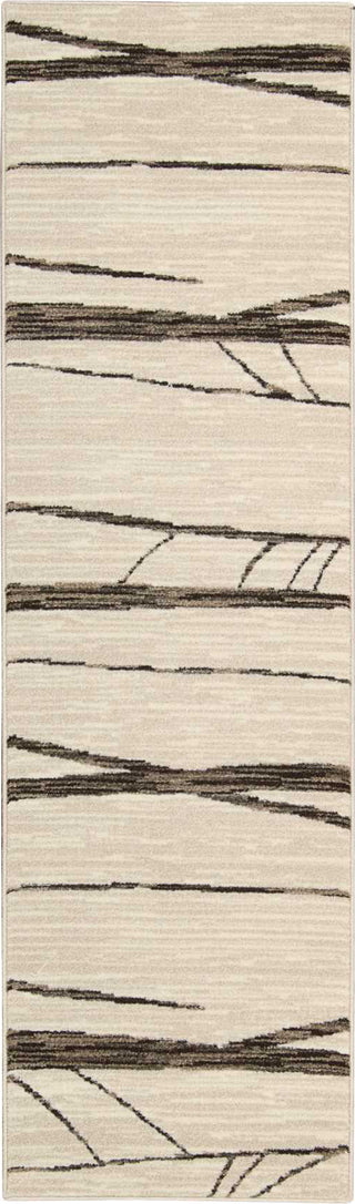 Nourison Glistening Nights MA512 Ivory Area Rug by Michael Amini 3' X 8'